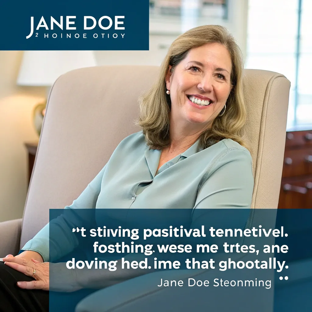 Jane Doe giving a positive testimonial